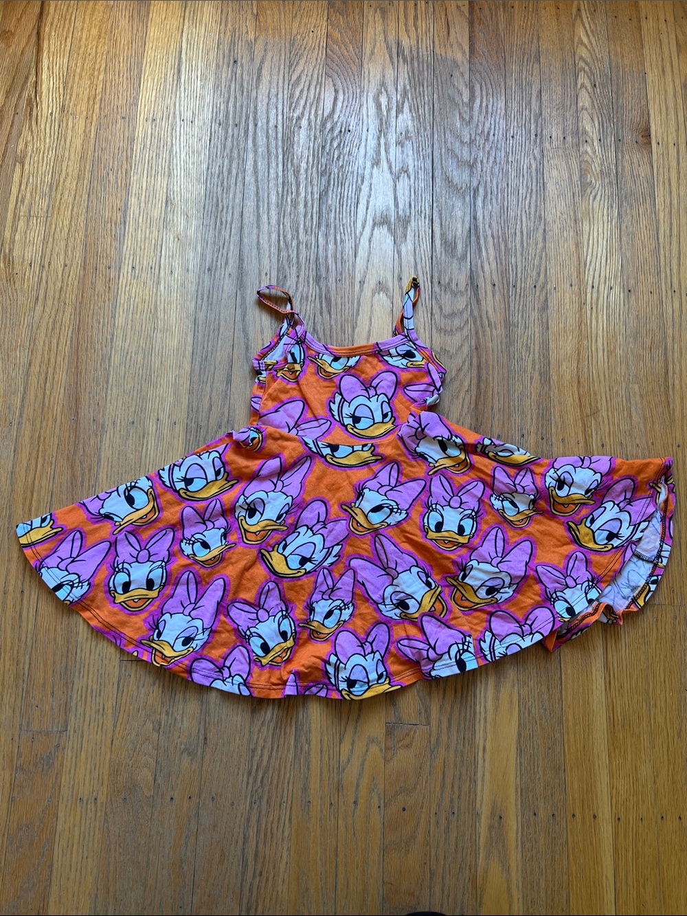Wild rich kids- Girls Daisy Duck Print Twirl Dress in Orange and Pink